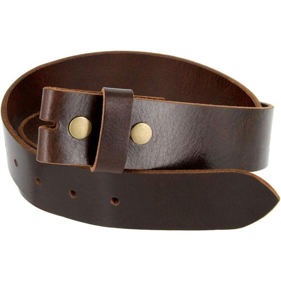 One Piece Full Grain Buffalo/Oil Tanned Leather Belt Strap or Belt, 1-1/2" (38mm) & 1-3/8"(35mm) Wide