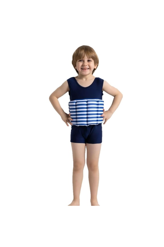 One Piece Girls Swimsuit Floatation with 8 Adjustable Buoyancy Strawberry Float Suit Swim Vest Bathing Suit Size 12-18 M