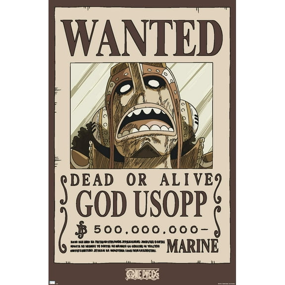 One Piece - God Usopp Wanted Poster Wall Poster, 14.725" x 22.375"