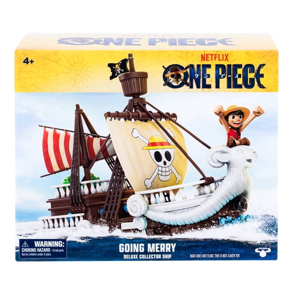 One Piece Going Merry Deluxe Collector Ship, 9.5", Detailed Design for Play and Display, Includes Exclusive Luffy Action Figure, Ages 4+