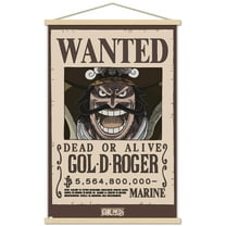 One Piece - Gol D Roger Wanted Poster Wall Poster with Magnetic Frame, 22.375" x 34"