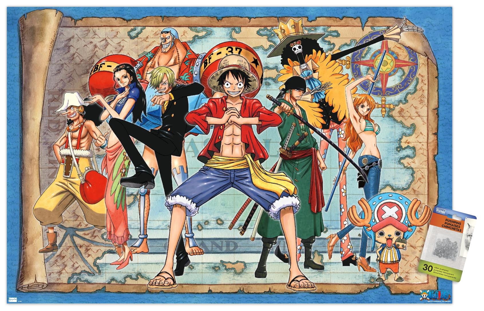 ONE PIECE ポスター 5枚セット One-Piece-Group-Map-Wall-