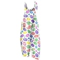 thumbnail image 1 of One Piece Jumpsuit For Women Easter Day Print Adjustable Strap Romper Casual Baggy Overalls With Pockets (M, White), 1 of 5