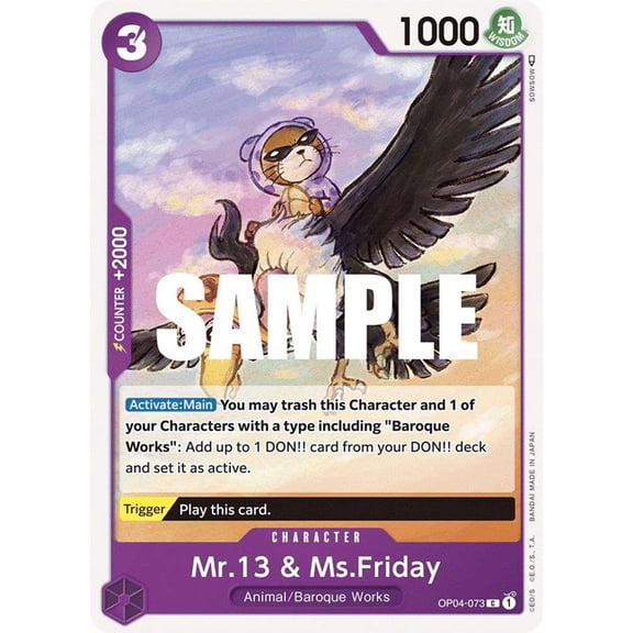 One Piece Kingdoms of Intrigue Common Mr.13 & Ms.Friday OP04-073
