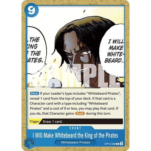One Piece Legacy of the Master Common I Will Make Whitebeard the King of the Pirates OP12-058