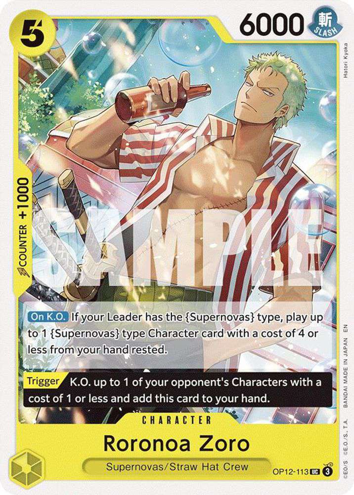 One Piece Legacy of the Master Uncommon Roronoa Zoro OP12-113