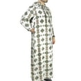 thumbnail image 1 of One Piece Lightweight Hooded Thobe Unisex White Tribal Pattern Jilbab Onsie Desert Robe - S, 1 of 4