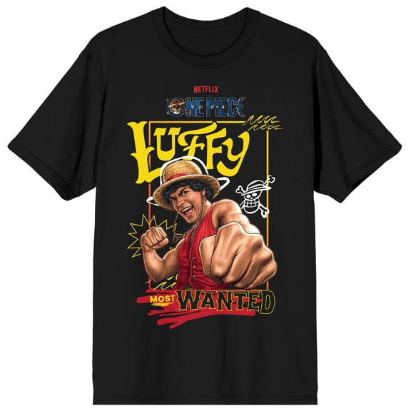 One Piece Live Action Luffy Most Wanted Tee for Men-Small
