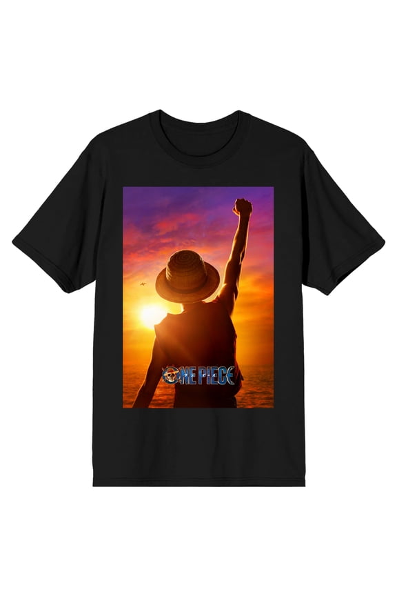 One Piece (Live Action) Monkey D. Luffy Men's Black Short Sleeve Tee-XXL