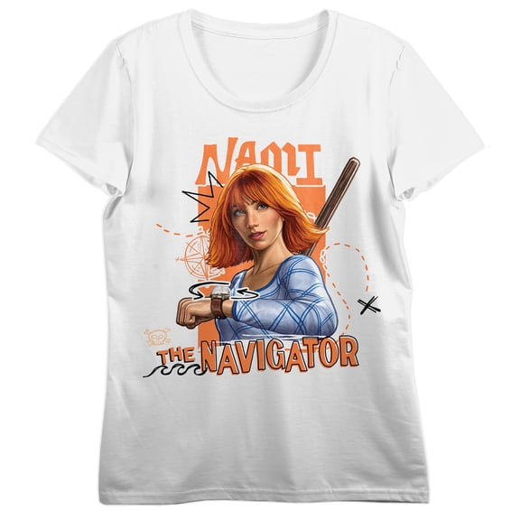 One Piece Live Action Nami Navigator Scribbles Tee for Women-Medium
