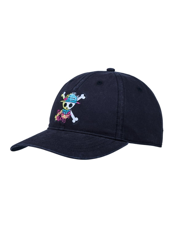 One Piece Live Action Straw Hat Pirates Logo Adult Black Unstructured Baseball Cap