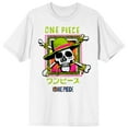 thumbnail image 1 of One Piece Live Action Straw Hat Pirates Logo In Colorful Frame Crew Neck Short Sleeve Men's White T-shirt-Large, 1 of 3