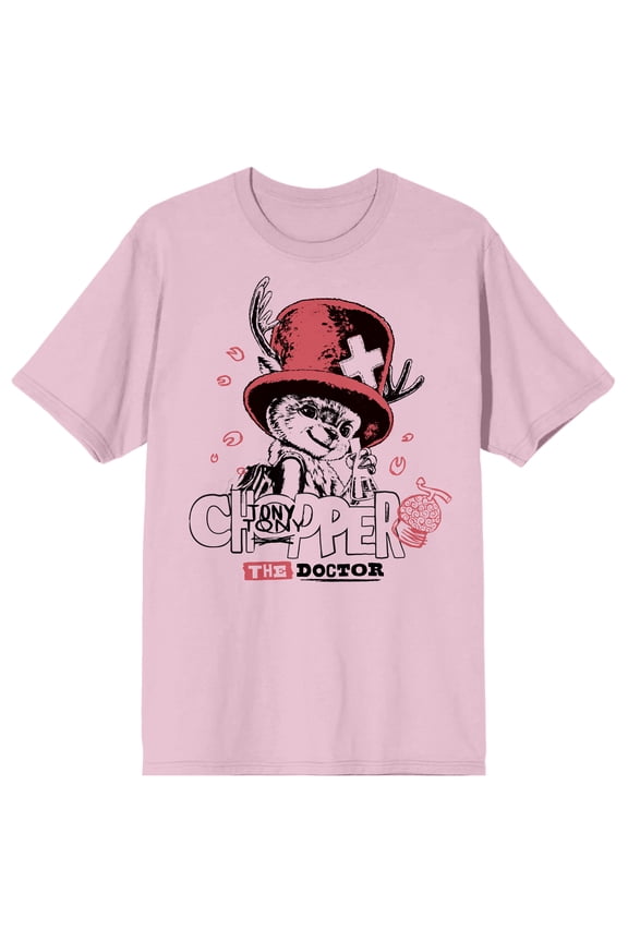 One Piece (Live Action) Tony Tony Chopper The Doctor Men's Pink Short Sleeve Tee-XL