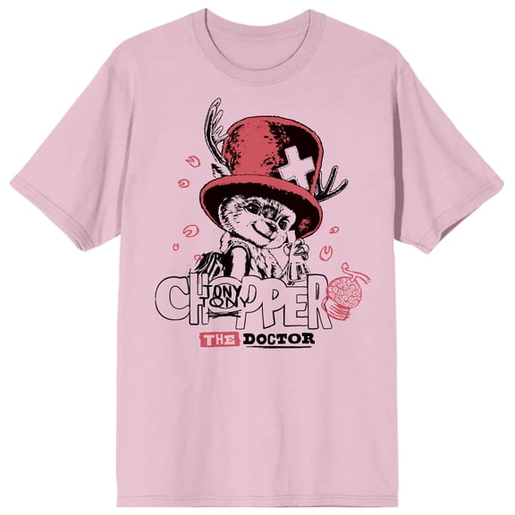 One Piece (Live Action) Tony Tony Chopper The Doctor Men’s Pink Short Sleeve Tee-XXL