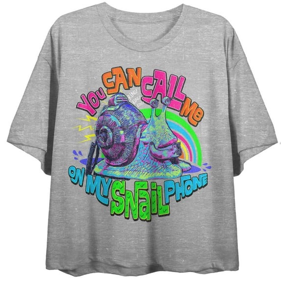 One Piece Live Action You Can Call Me On My Snail Phone Gray Heather Women's Crop Top-Medium