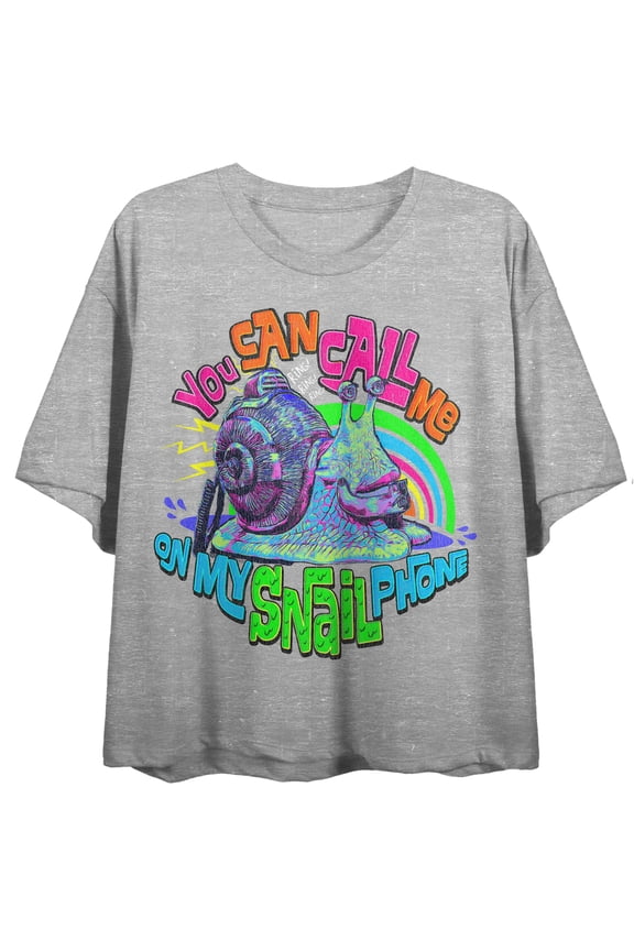 One Piece Live Action You Can Call Me On My Snail Phone Gray Heather Women's Crop Top-XL