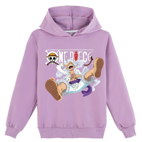 One Piece Long Sleeve Pullover Tops-Anime Nika Graphic Hoodies Loose Fit Sweatshirt Hooded for Teen