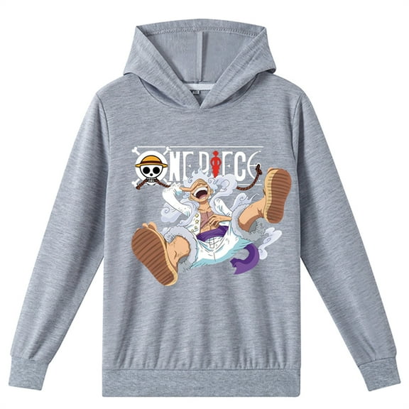 One Piece Long Sleeve Pullover Tops-Anime Nika Graphic Hoodies Loose Fit Sweatshirt Hooded for Teen