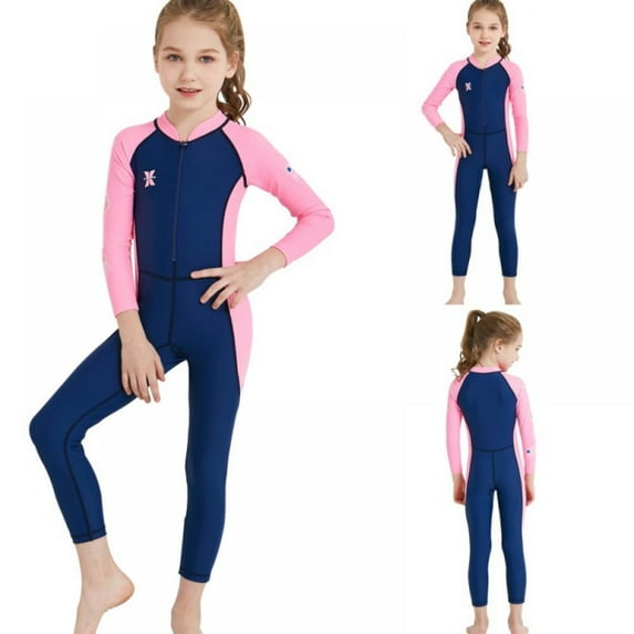 One-Piece Long Sleeves Kids Diving Suit Children Full Body Wetsuit Keep Warm Uv Protection Swimwear For Surfing Snorkeling Swim