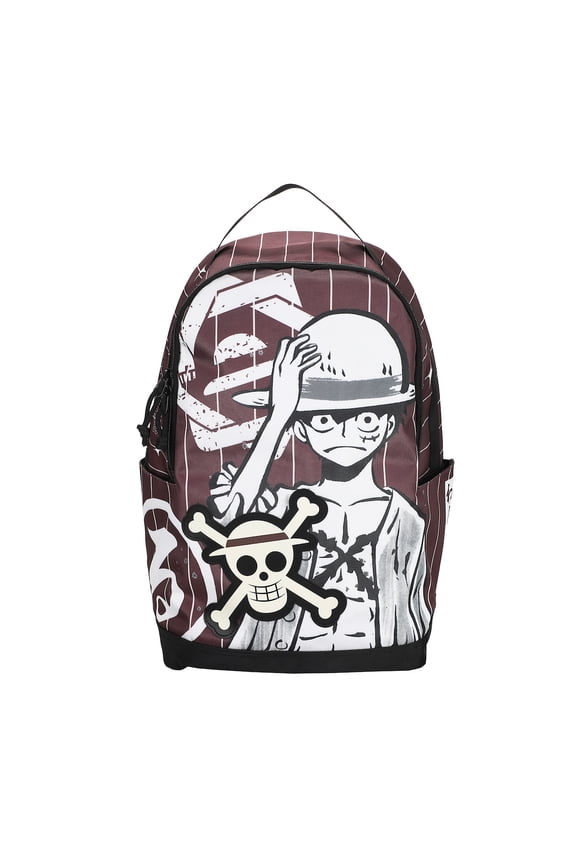 One Piece Luffy Character Art 18.5 Adult Brown Backpack