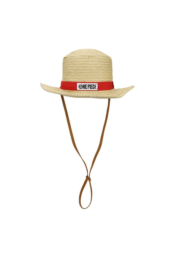 One Piece Luffy Cosplay Straw Bucket Hat With Chin Rope