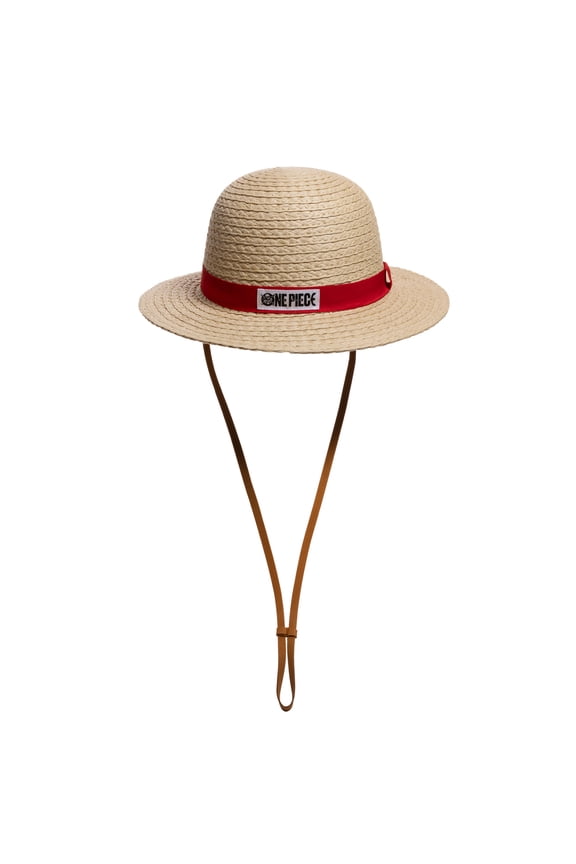 One Piece Luffy Cosplay Straw Bucket Hat With Chin Rope