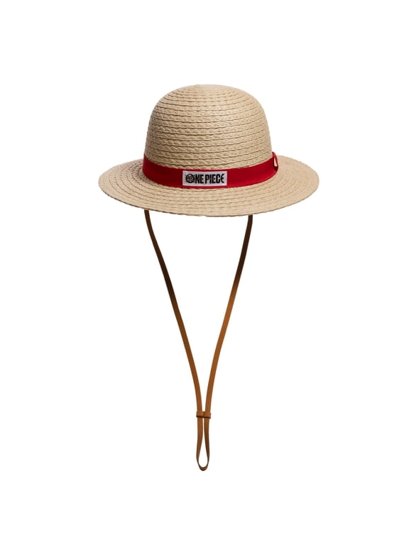 One Piece Luffy Cosplay Straw Bucket Hat With Chin Rope