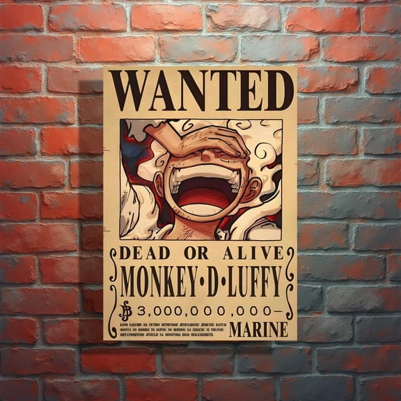 One Piece Luffy Gear 5 Poster – Wanted Anime Wall Art – Manga Print – One Piece Decor – Otaku Gift 8x12 UNFRAMED