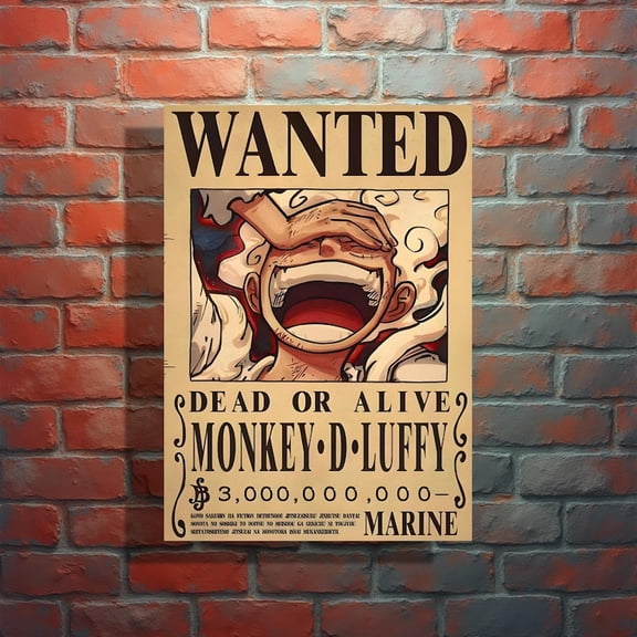 One Piece Luffy Gear 5 Poster – Wanted Anime Wall Art – Manga Print – One Piece Decor – Otaku Gift 8x12 UNFRAMED