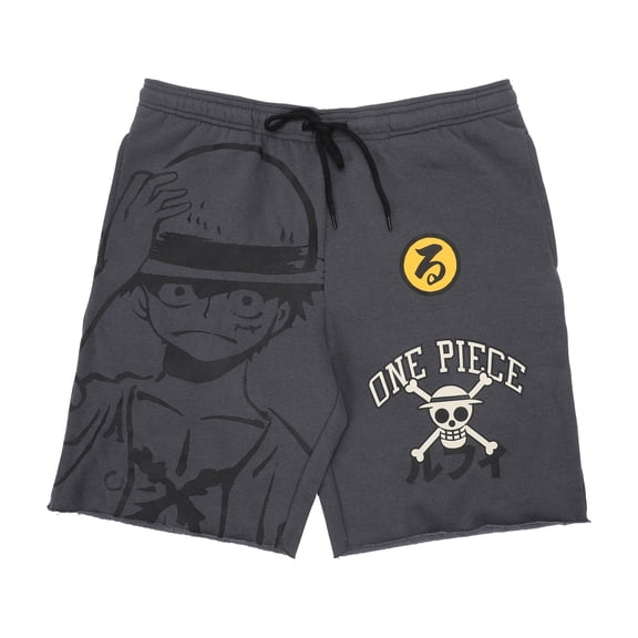 One Piece Luffy & Logo Men’s Gray Sleep Pajama Shorts -XL