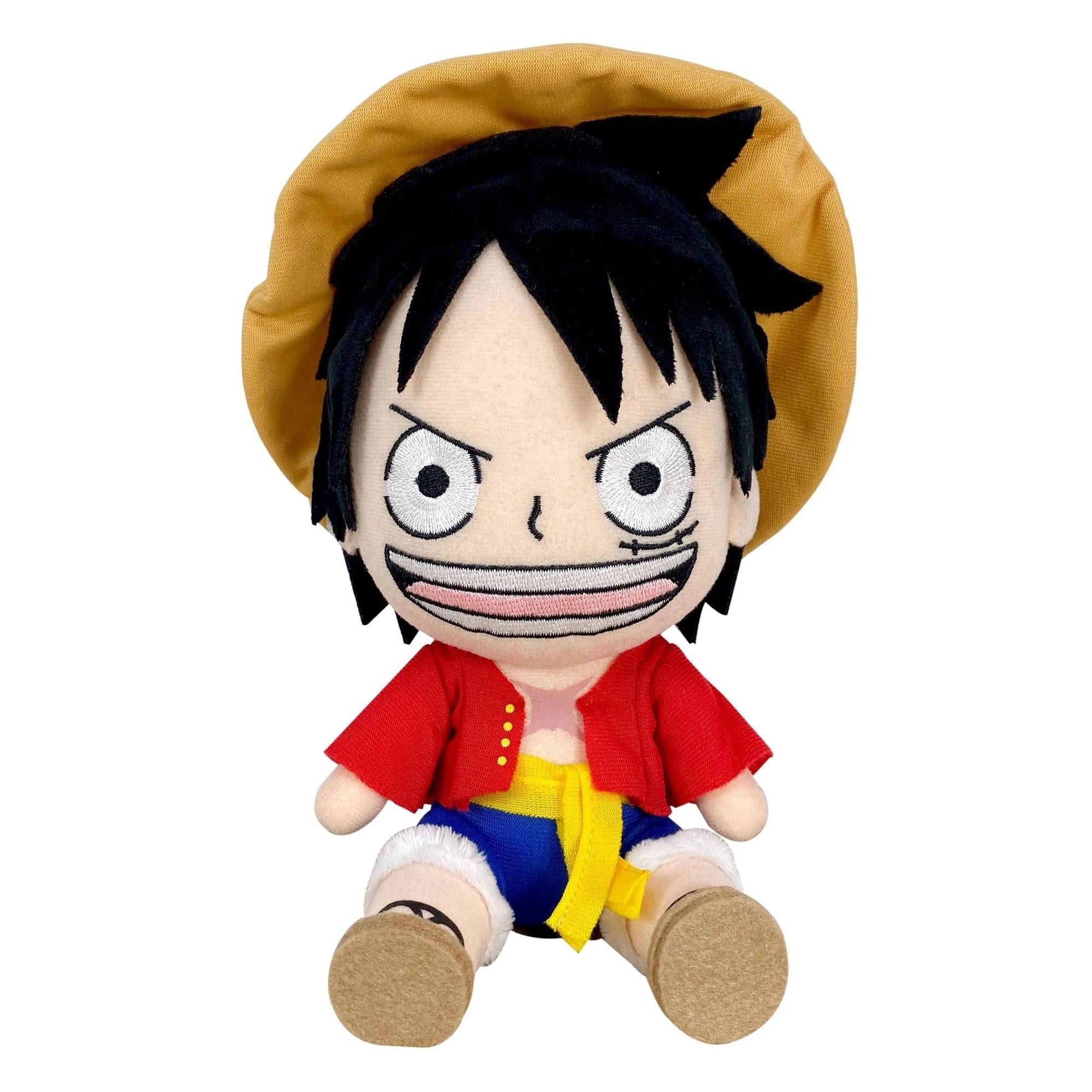 One Piece Luffy Sitting 7-Inch Plush with Straw Hat