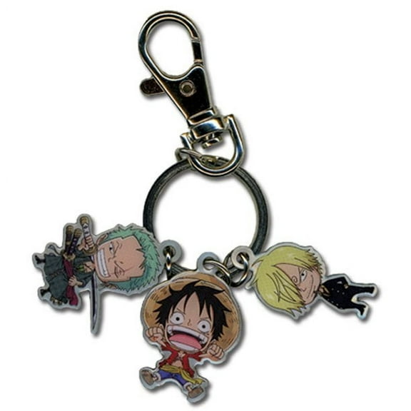 One Piece Luffy, Zoro, & Sanji Metal Keychain