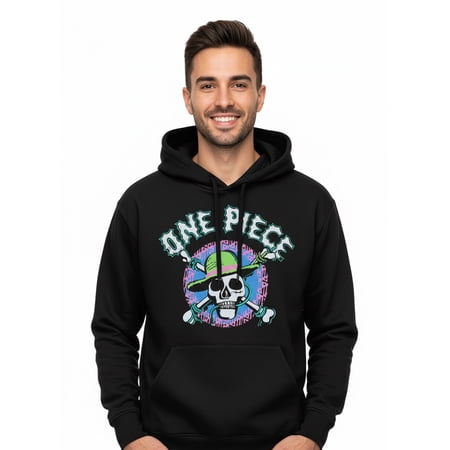 ONE PIECE , Men's & Big Men's Graphic Hoodie, Neon Skull, Sizes S-3XL