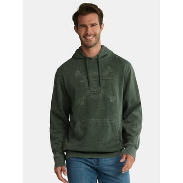 One Piece Men's and Big Men's Graphic Mineral Washed Hoodie with Long Sleeves, Sizes XS-3XL