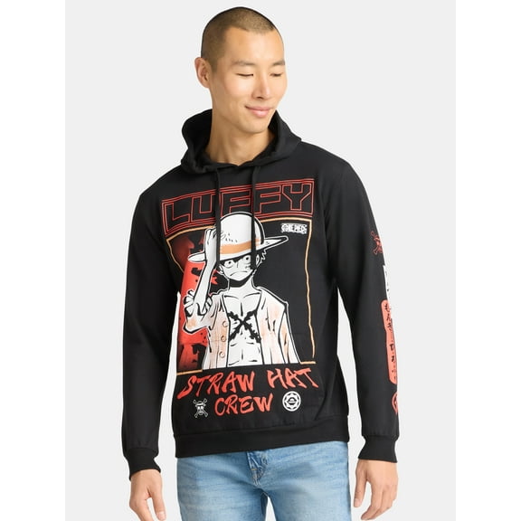 One Piece Men's & Big Men's Oversize Print Graphic Hooded Sweatshirt, Sizes S-3XL