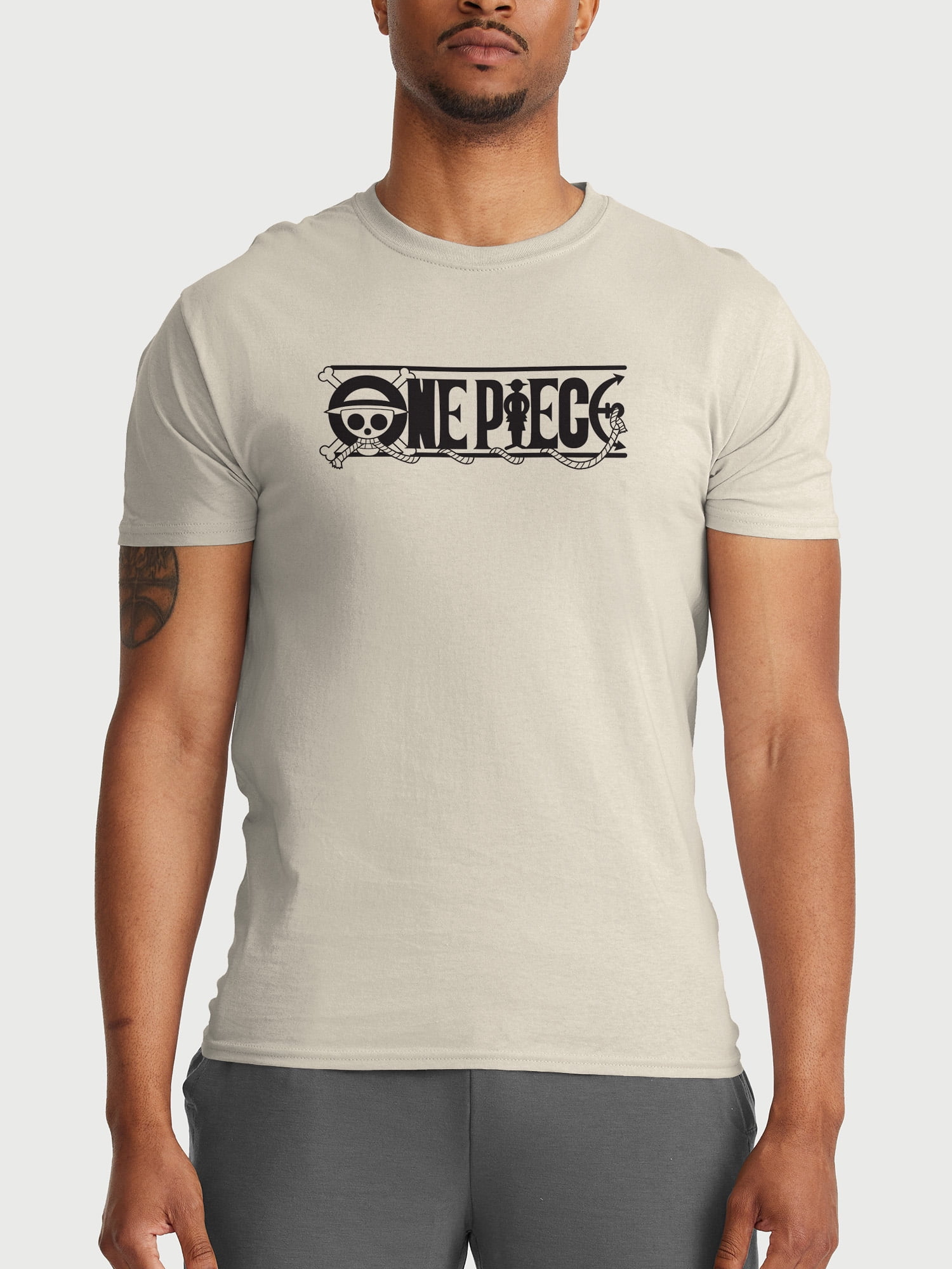 One Piece Men's and Big Men's Jolly Rogers Straw Hat Crew Graphic Tee ...