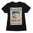 thumbnail image 1 of One Piece Mens T-Shirt - WANTED Dead or Alive Roronoa Zoro Poster, 1 of 1