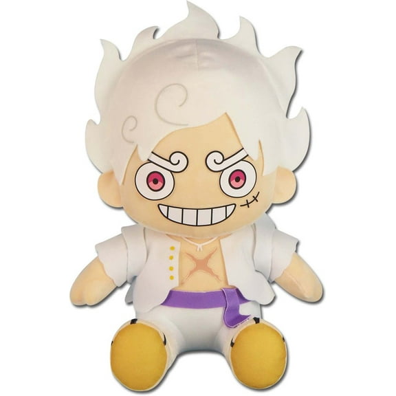 One Piece - Monkey D. Luffy Gear 5 Grin Sitting Pose Plush 12" - Great Eastern Entertainment