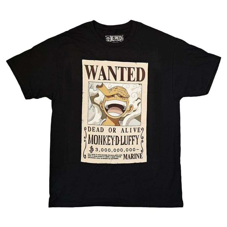 rofj collection TEE ONE PIECE 「GEAR's」M One Piece - Monkey D. Luffy Gear 5 Wanted Poster Men's Adult T