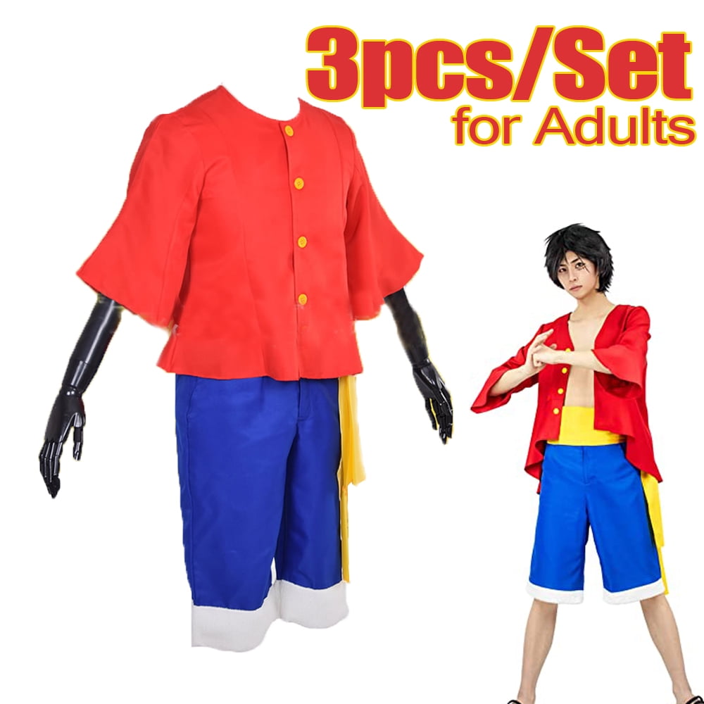 Men Kids Halloween Party One Piece Monkey·D·Luffy Suit Cosplay