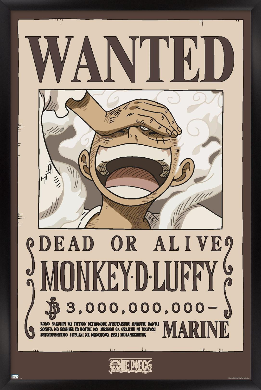 One Piece - Monkey D Luffy Wanted Poster Wall Poster, 22.375" x 34 ...