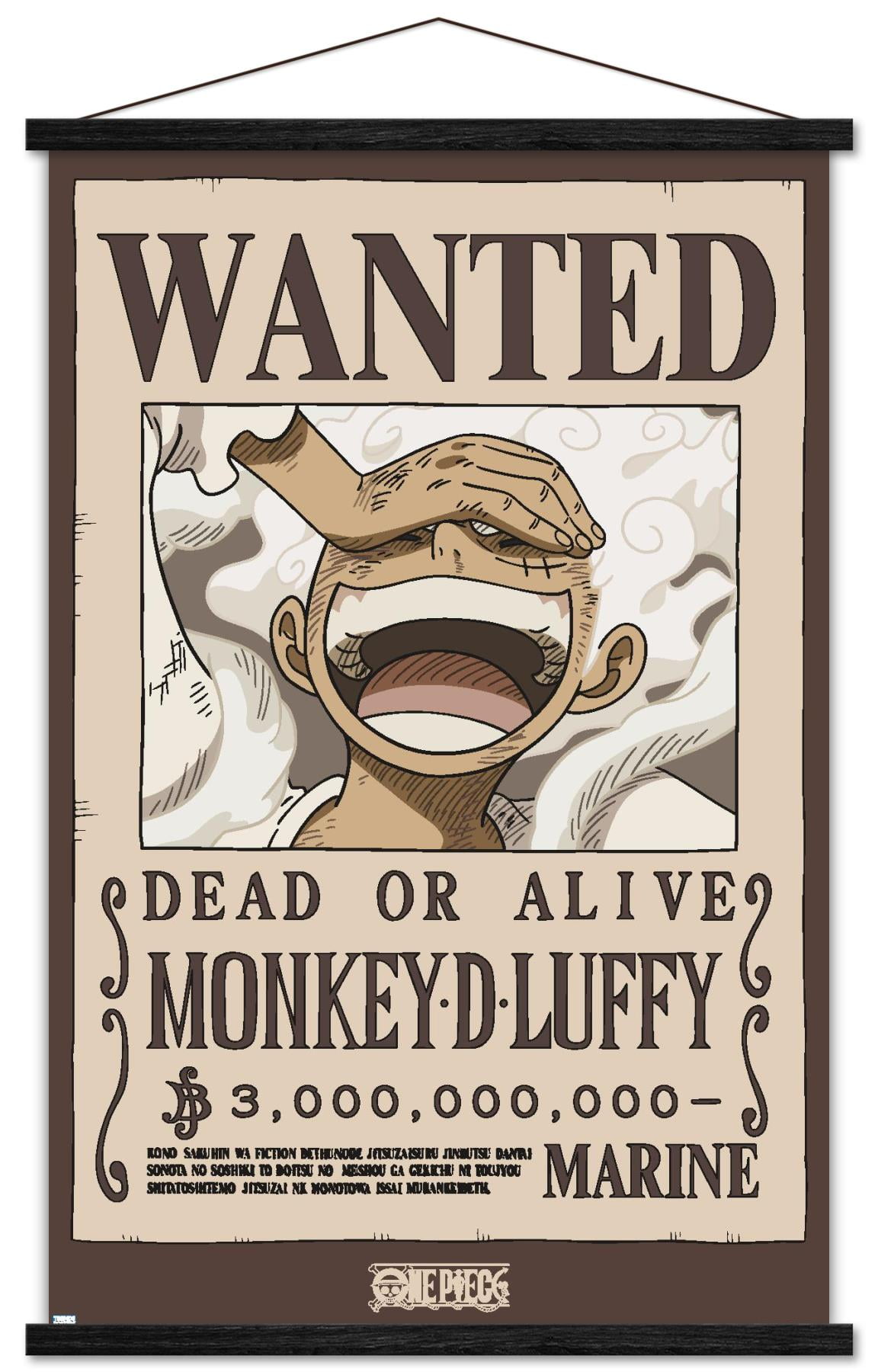 One Piece - Monkey D Luffy Wanted Poster Wall Poster with Magnetic Frame, 22.375" x 34"
