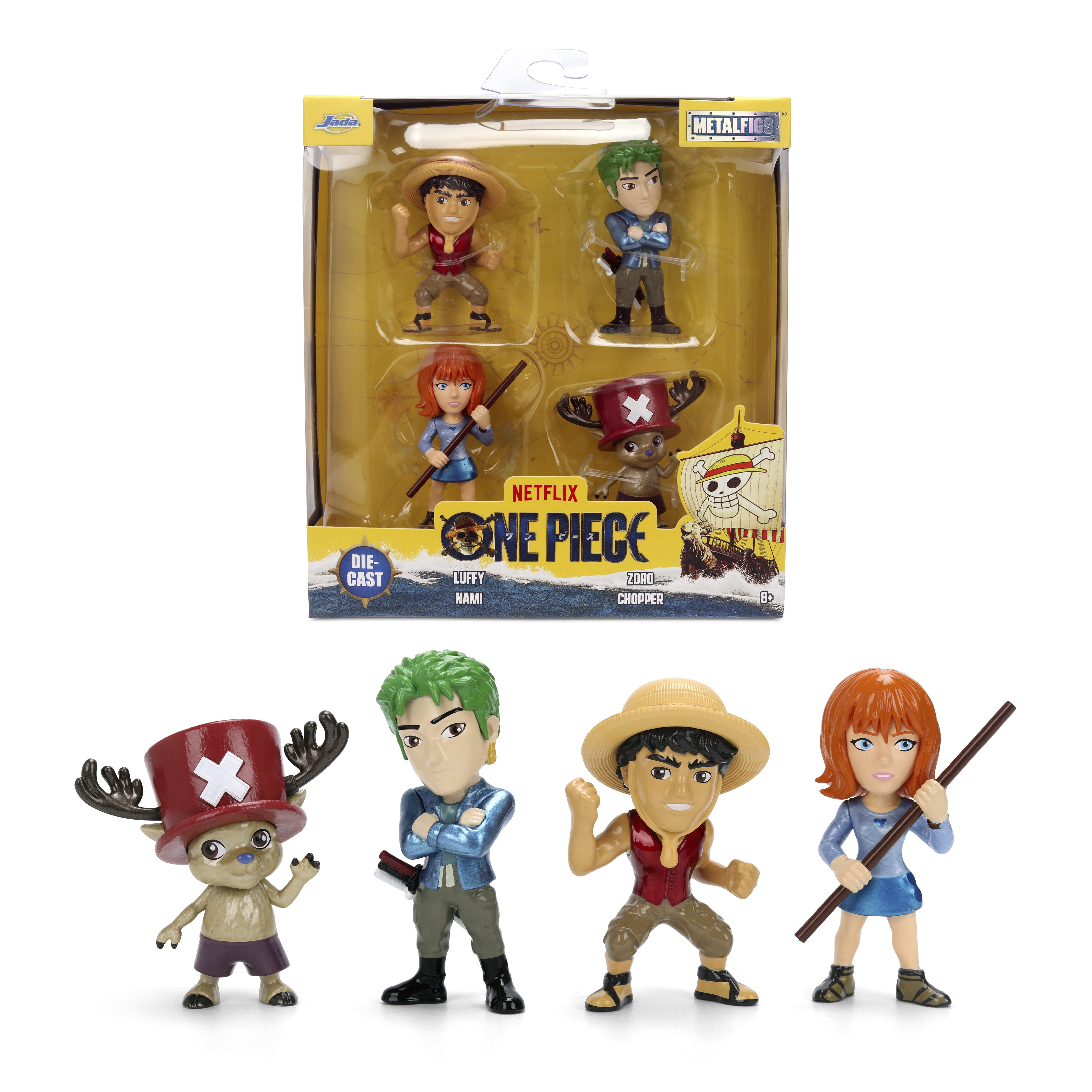 One Piece Netflix 2.5" 4-Pack Die-cast Figures Set Series 1 by Jada Toys