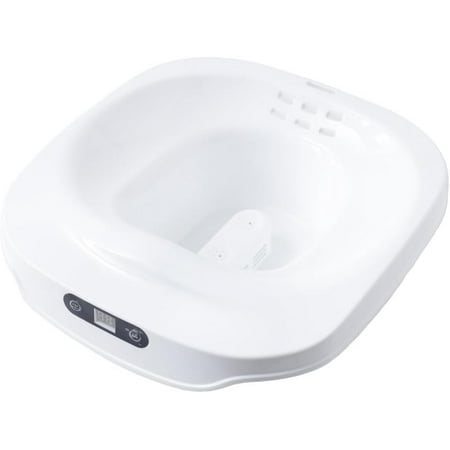 One Piece Non Collapsible Sitz Bath Postpartum, Extra Wide Easy to Clean Plastic Sitz Bath Tub for Toilet