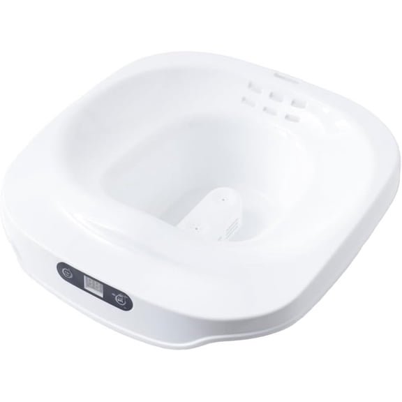 One Piece Non Collapsible Sitz Bath Postpartum, Extra Wide Easy to Clean Plastic Sitz Bath Tub for Toilet