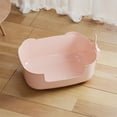 thumbnail image 1 of One-Piece Open Cat Litter Tray with Low Entry, Large PP Plastic Kitty Toilet Pan, Spillage Proof Seamless Design with Cute Cat Ear Shape for Kittens Senior and Large Cats, 15.75x11.42x5.71in, 1 of 6