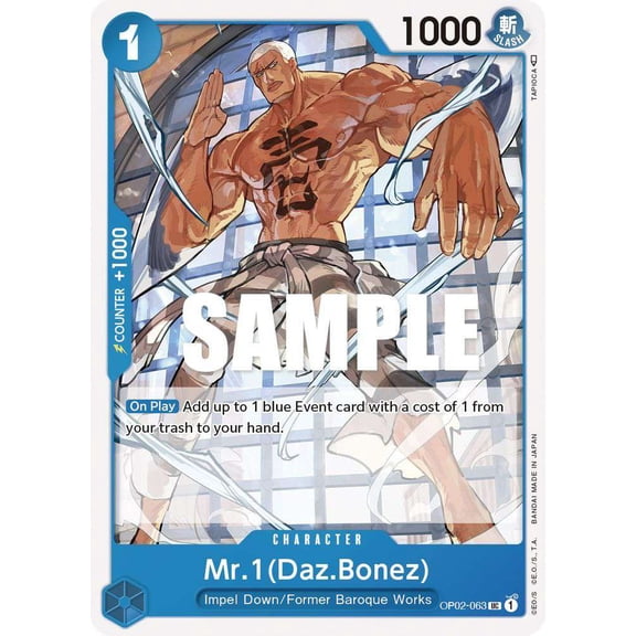One Piece Paramount War Uncommon Mr.1 (Daz.Bonez) OP02-063