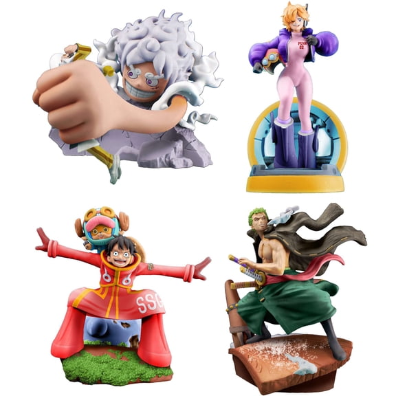 One Piece Petitrama Lobgox Re Birth Egghead Arc Set of 4 Mini Figures