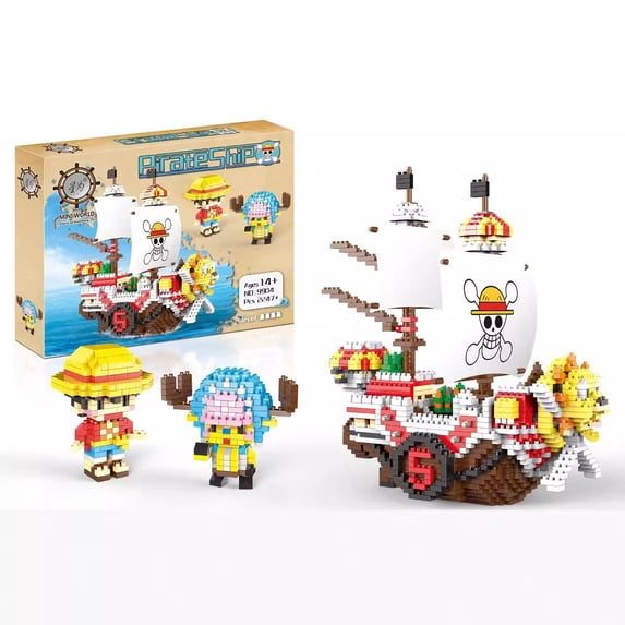 One Piece Pirate Ship Building Blocks Set with Luffy and Chopper Figures,2207 Pcs