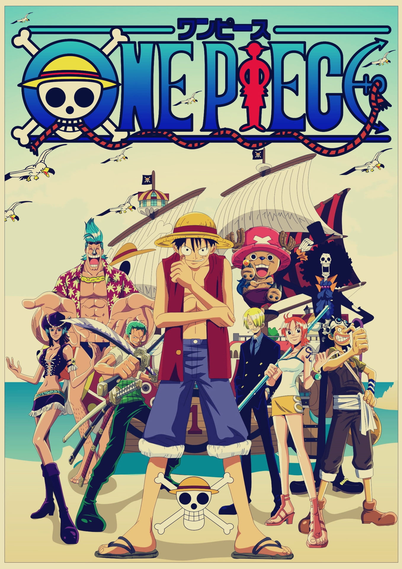 One Piece Poster Wall Poster, Anime Poster 11.8 X 16.5 In, Kraft